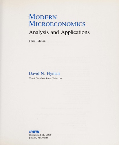 Modern Microeconomics