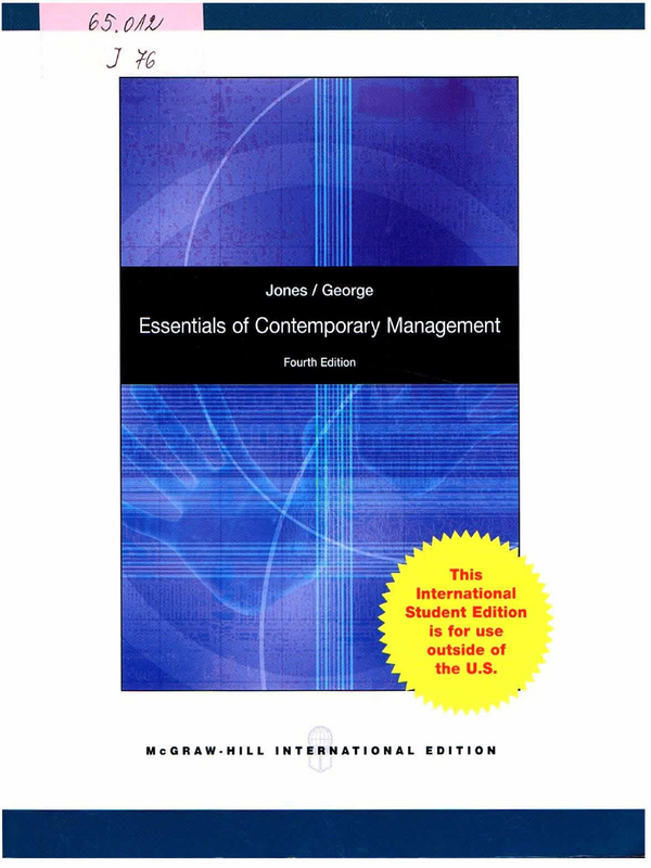 Essentials of Contemporary Management