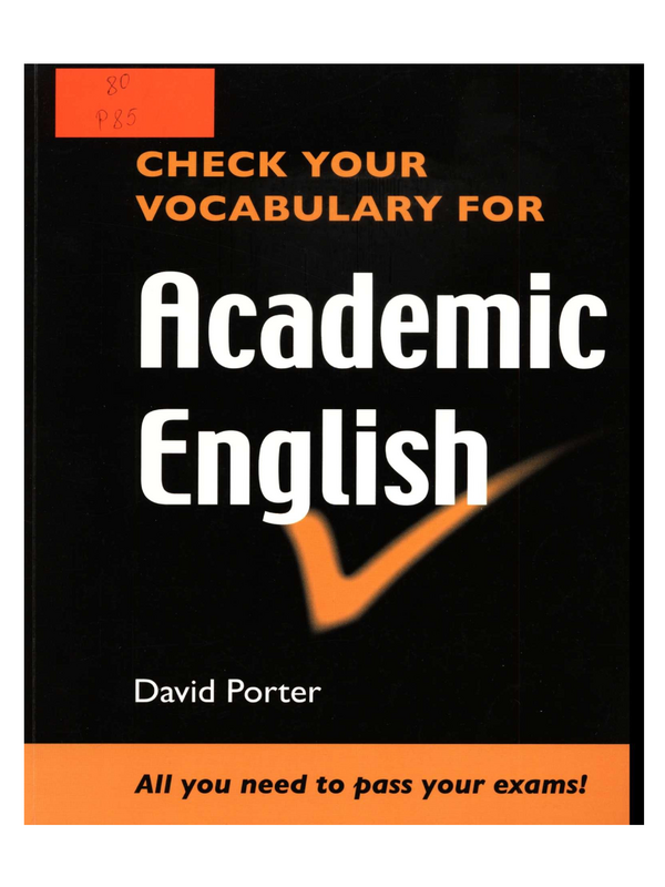 Check Your Vocabulary for Academic English