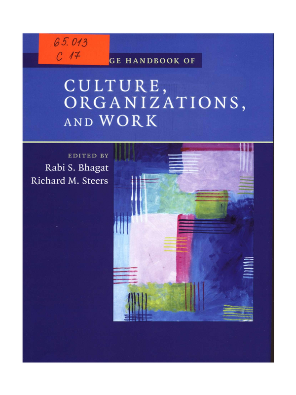 Cambridge Handbook of Culture, Organizations, and Work