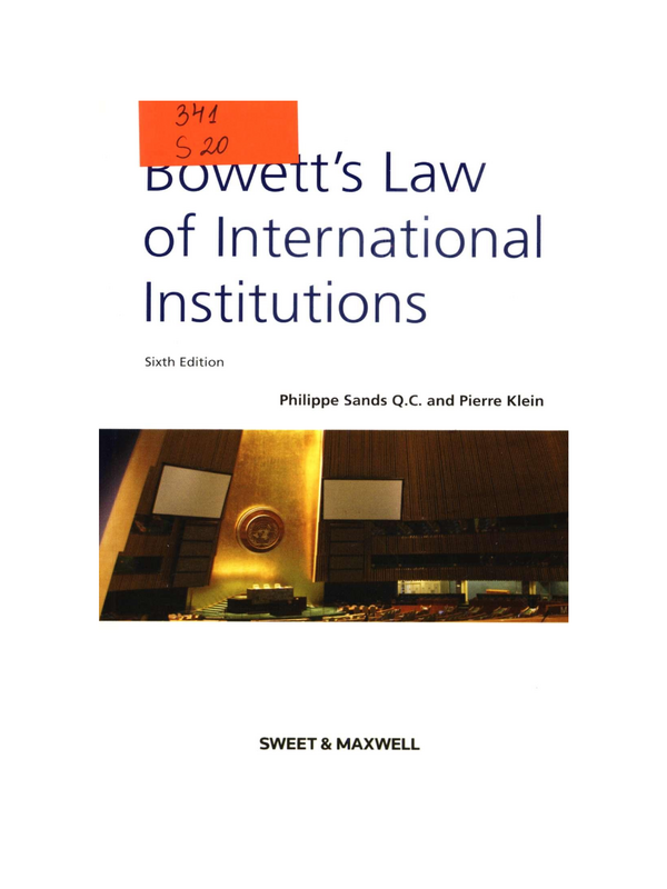 Bowett's Law of International Institutions