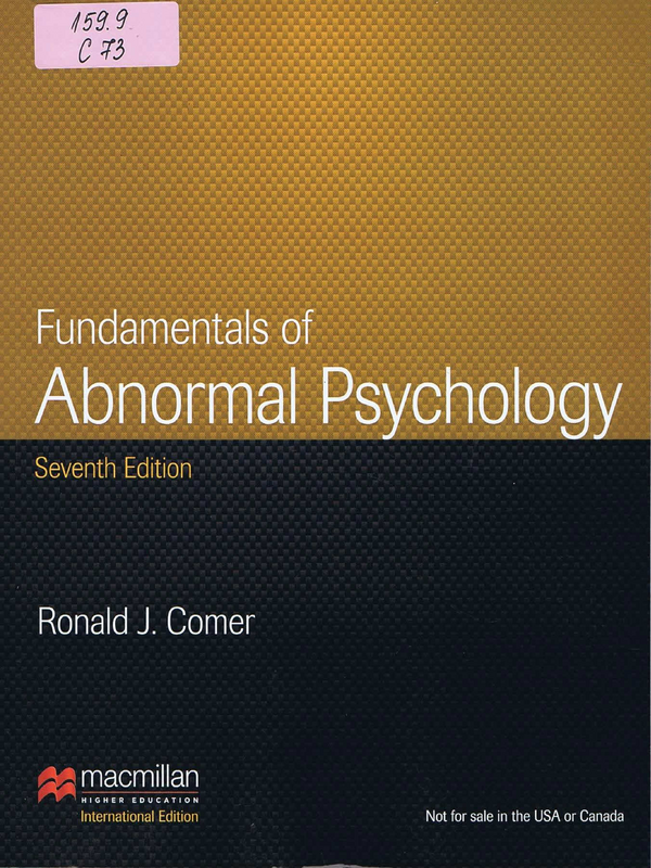 Fundamentals of Abnormal Psychology