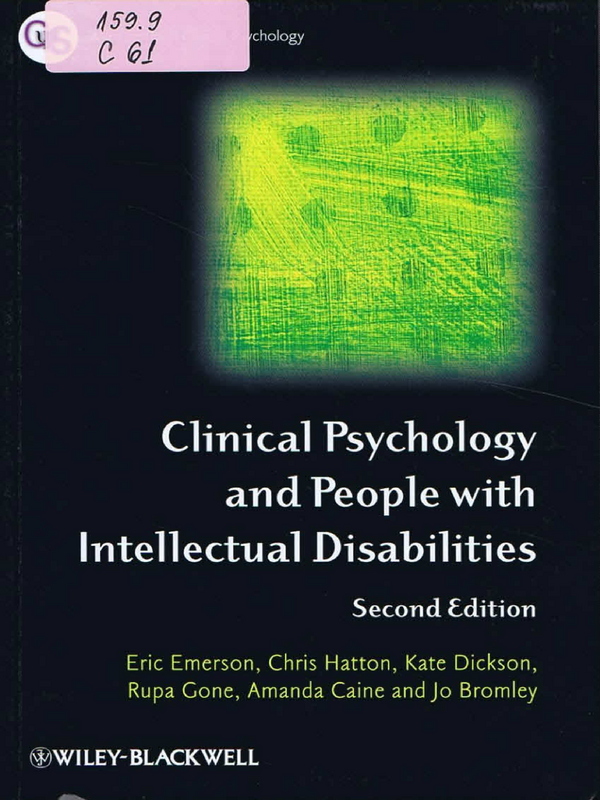 Clinical Psychology and People with Intellectual Disabilities