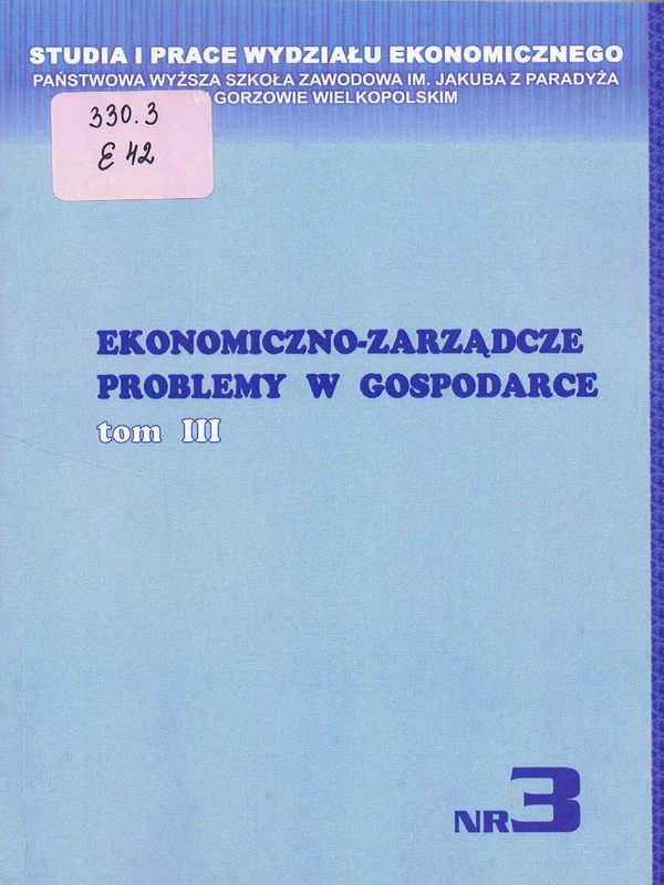 Ekonomiczno-zarzadcze problemy w gospodarce