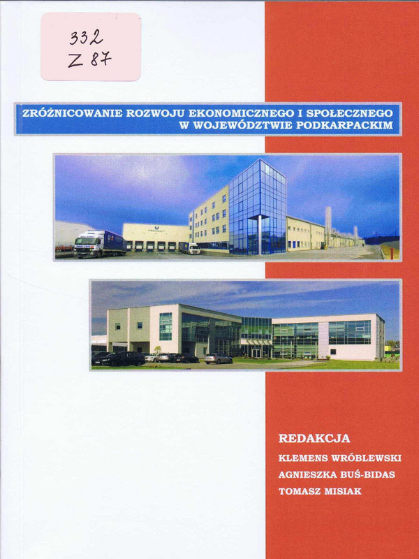 Zroznicowanie rozwoju economicznego i spolecznego w Wojewodztwie Podkarpackim
