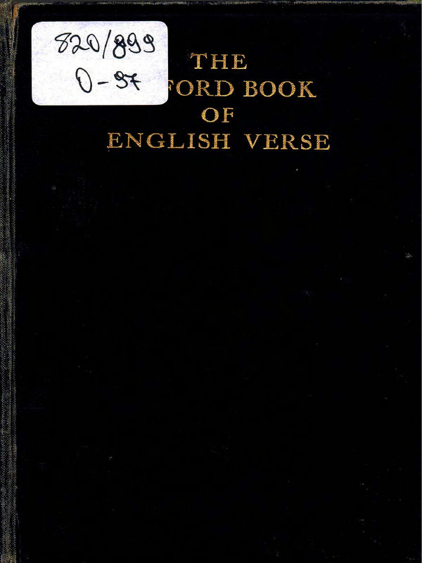 The Oxford Book of English Verse 1250-1900