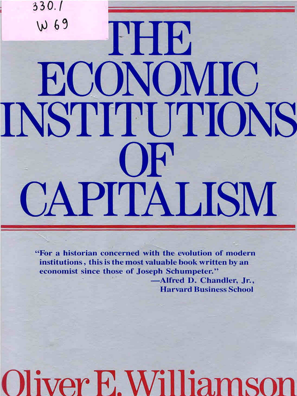 The Economic Institutions of Capitalism