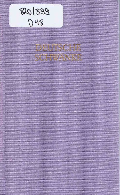 Deutsche Schwanke in einem Band