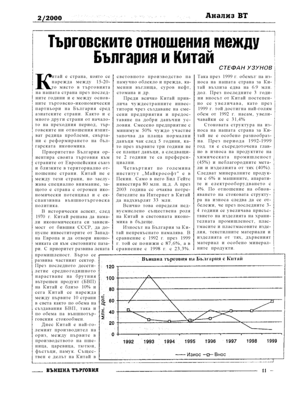 Търговските отношения между България и Китай