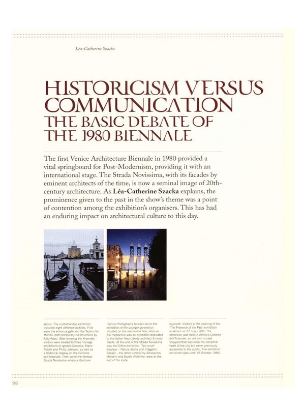 Historicism versus Communication