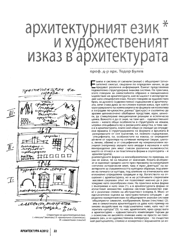 Архитектурният език и художественият изказ в архитектурата