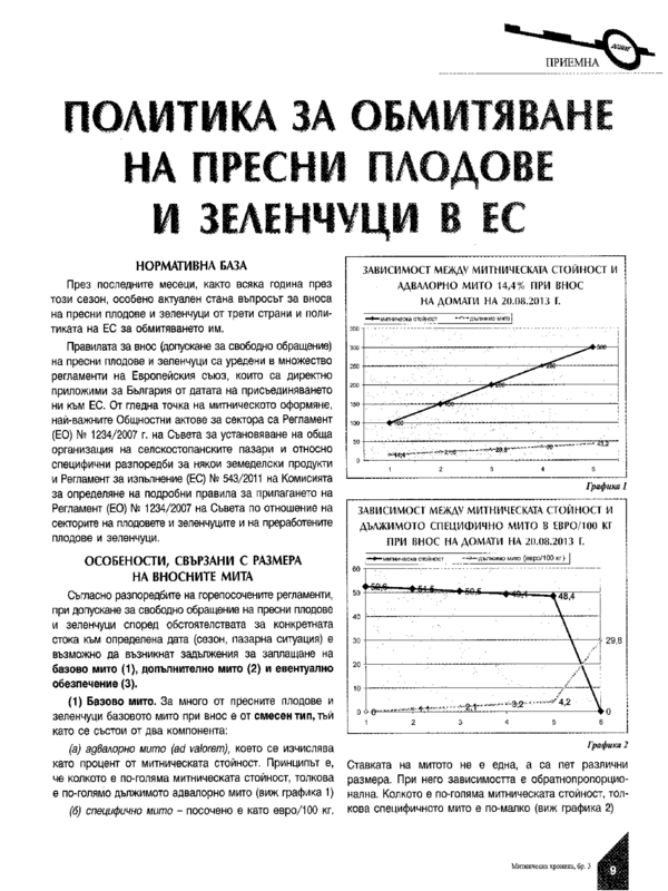 Политики за обмитяване на пресни плодове и зеленчуци в ЕС