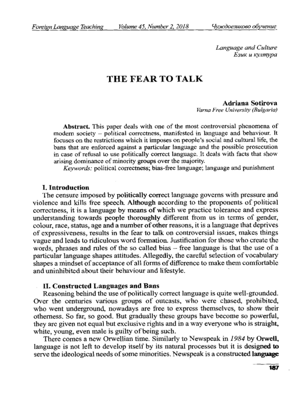 The fear to talk