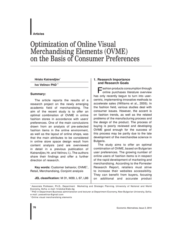 Optimization of Online Visual Merchandising Elements (OVME) on the Basis of Consumer Preferences