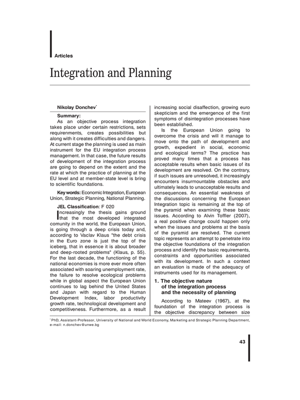 Integration and Planning