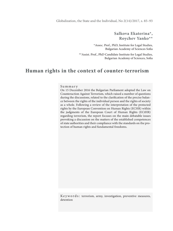 Human right in the context of counter-terrorism