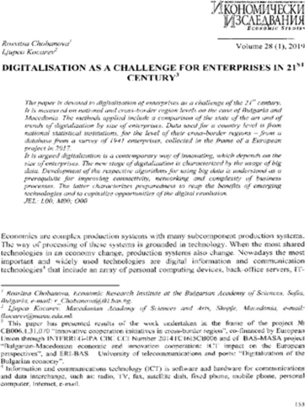 Digitalisation as a Challenge for Enterprises in 21st Century