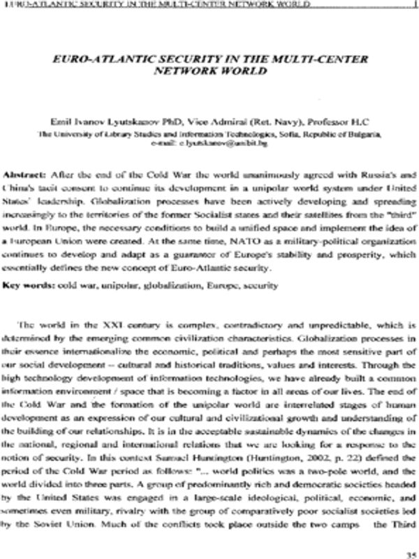 Euro-Atlantic security in the multi-center network world
