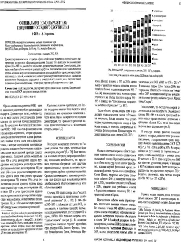 Официальная помощь развитию: тенденции  последнего десятилетия