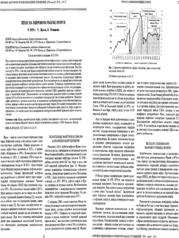 Иран на мировом рынке нефти
