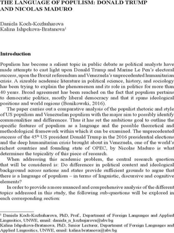 The Language of Populism: Donald Trump and Nicolas Maduro