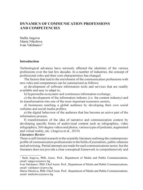 Dynamics of Communication Professions and Competencies