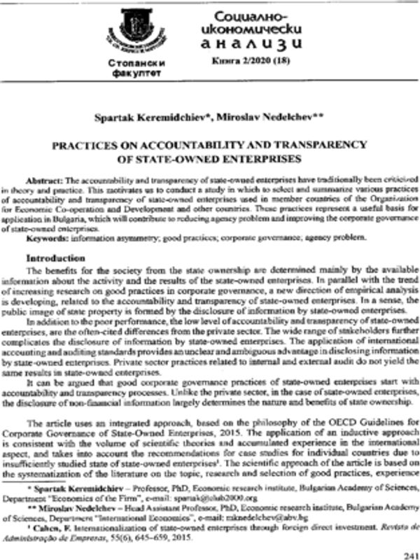 Practices on accountability and transparency of state-owned enterprises