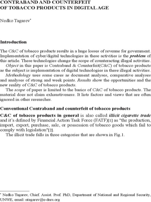 Contraband and Counterfeit of Tobacco Products in Digital Age