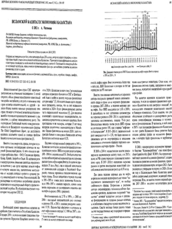 Исламский капитал в экономике Казахстана