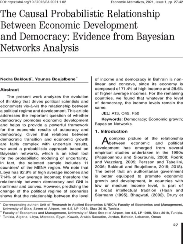 The Causal Probabilistic Relationship Between Economic Development and Democracy: Evidence from Bayesian Networks Analysis