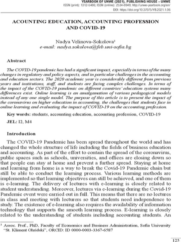 Accounting Education, Accounting Profession and COVID-19