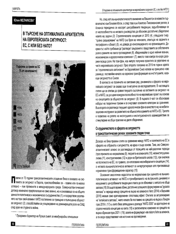 В търсене на оптималната архитектура на европейската сигурност: ЕС, с или без НАТО?