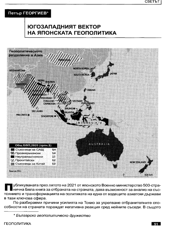 Югозападният вектор на японската геополитика