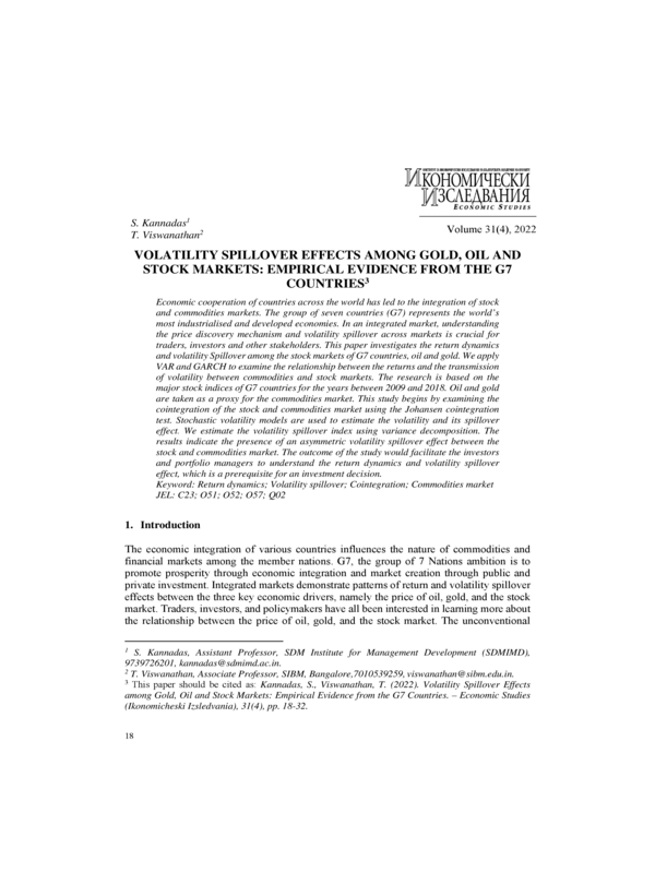 Volatility Spillover Effects among Gold, Oil and Stock markets: Empirical Evidence from the G7 Countries