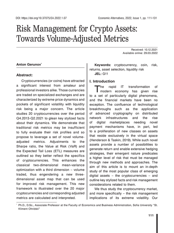 Risk Management for Crypto Assets: Towards Volume-Adjusted Metrics