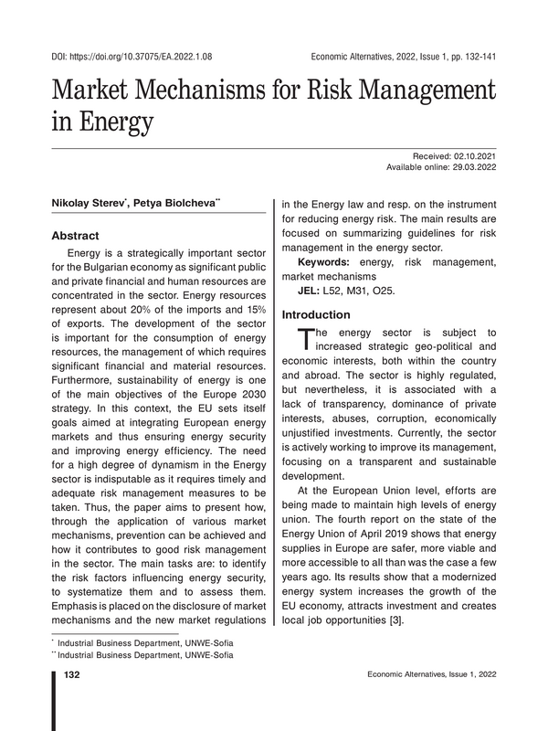 Market Mechanisms for Risk Management in Energy