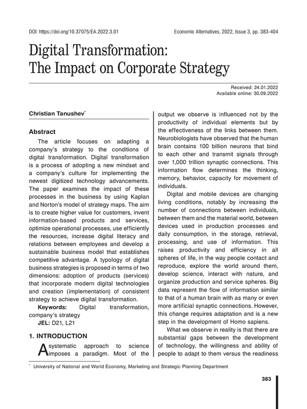 Digital Transformation: The Impact on Corporate Strategy