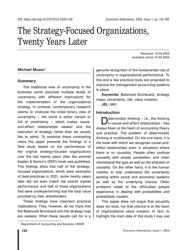 The Strategy-Focused Organizations, Twenty Years Later