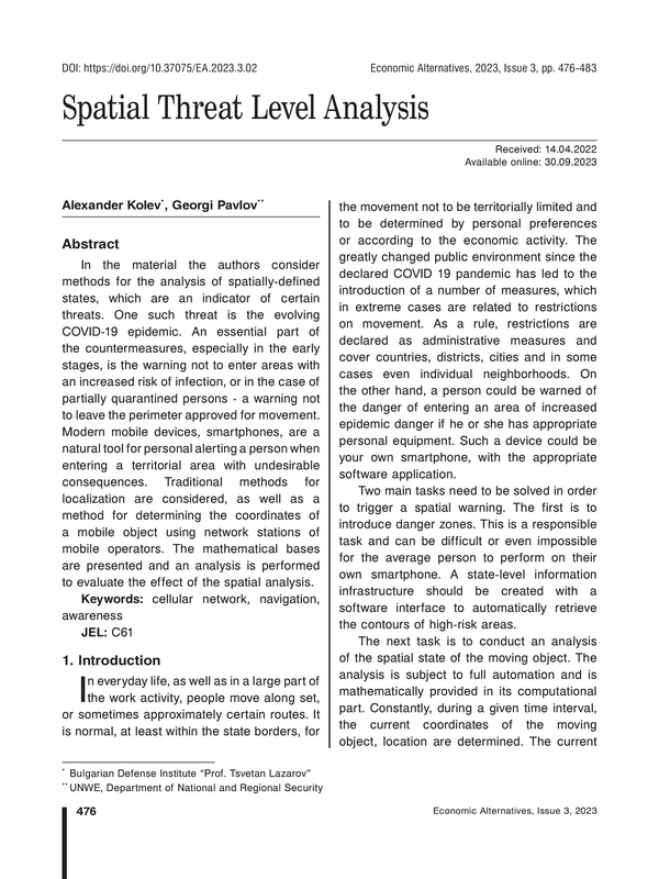 Spatial Threat Level Analysis