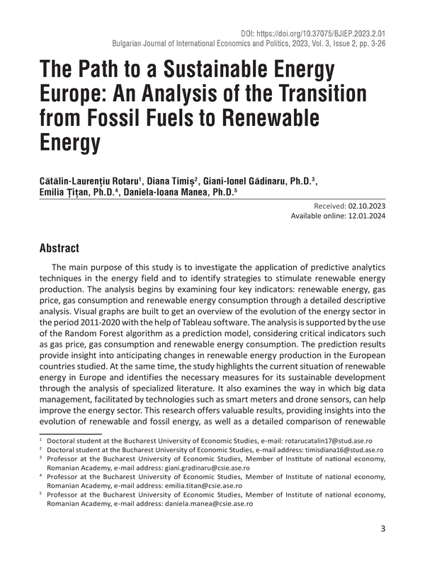 The Path to a Sustainable Energy Europe: An Analysis of the Transition from Fossil Fuels to Renewable Energy