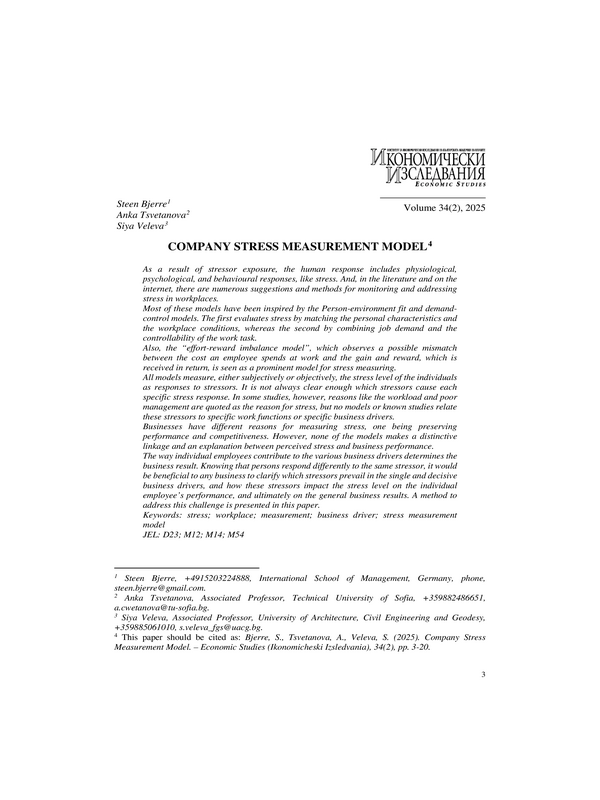 Company Stress Measurement Model