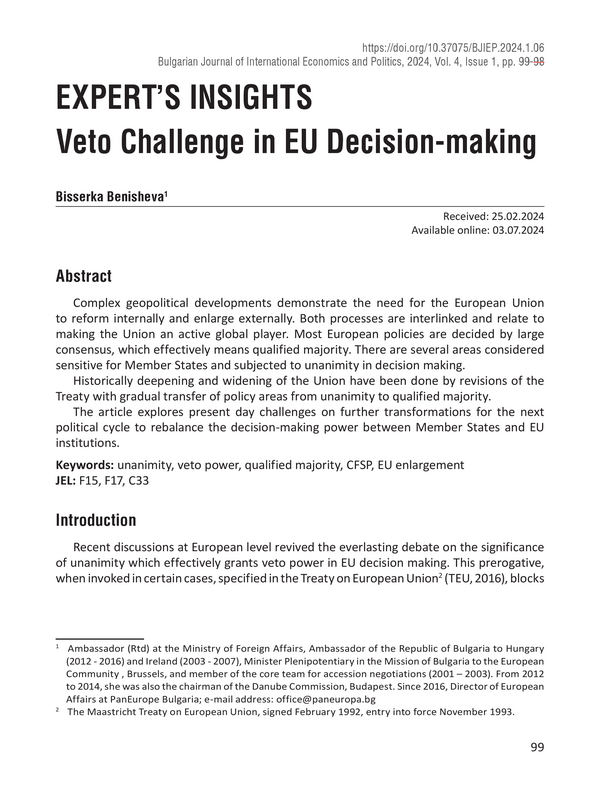 Veto Challenge in EU Decision-making