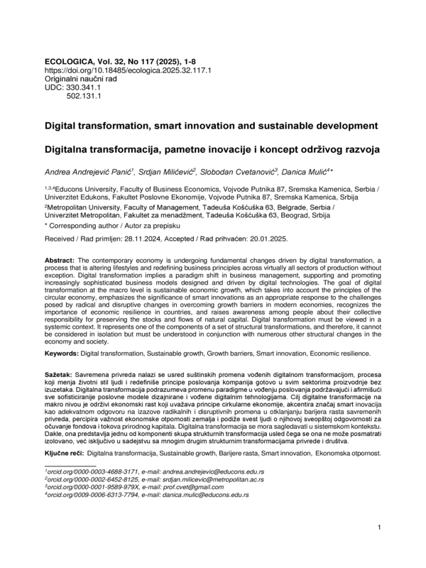 Digital Transformation, Smart Innovation and Sustainable Development