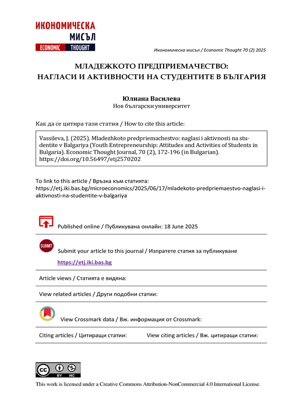 Младежкото предприемачество: нагласи и активности на студентите в България