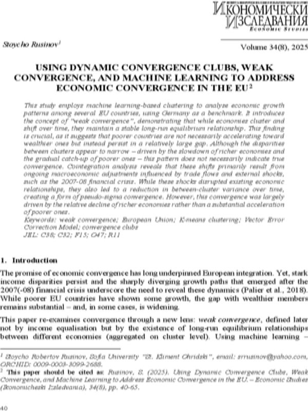 Using Dynamic Convergence Clubs, Weak Convergence, and Machine Learning to Address Economic Convergence in the EU