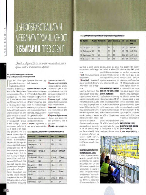 Дървообработващата и мебелната промишленост в Бългаприя през 2024 г.