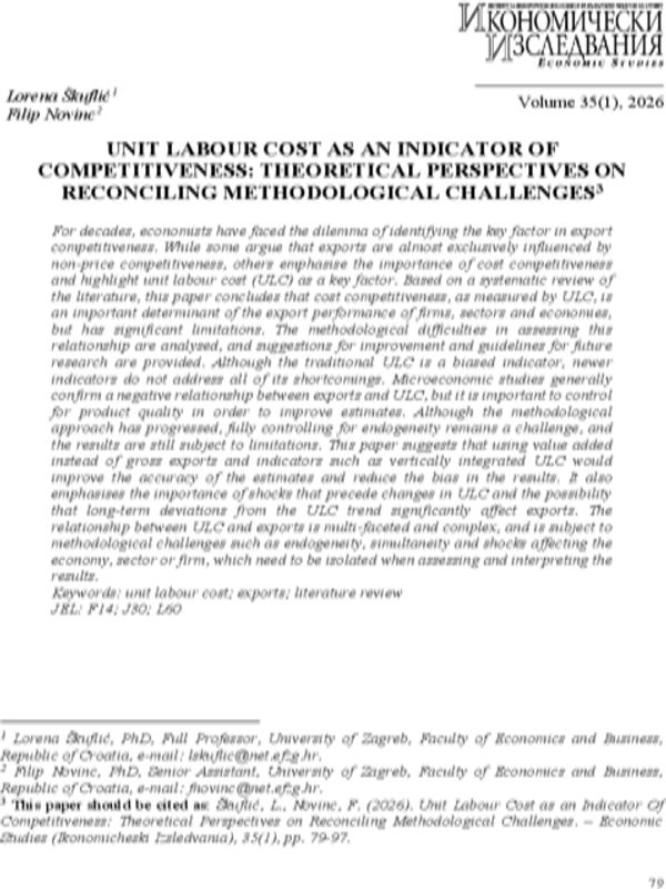 Unit Labour Cost as an Indicator of Competitiveness: Theoretical Perspectives on Reconciling Methodological Challenges