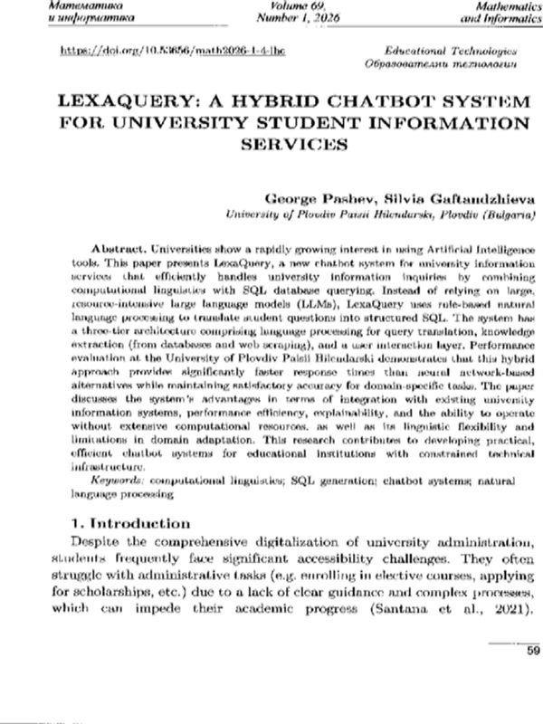 LexaQuery: a Hybrid Chatbot System for University Student Information Services