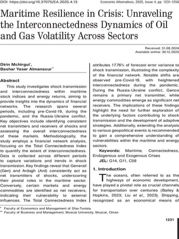 Maritime Resilience in Crisis: Unraveling the Interconnectedness Dynamics of Oil and Gas Volatility Across Sectors