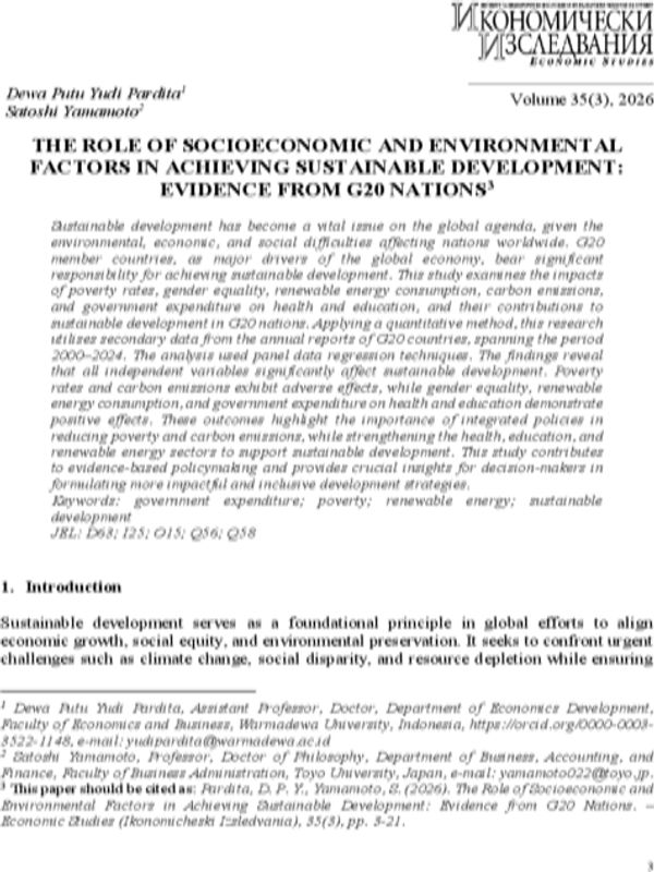 The Role of Socioeconomic and Environmental Factors in Achieving Sustainable Development: Evidence from G20 Nations